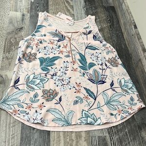 Candies Dressy Patterned Zip Tank with Rose Gold Zipper (L) New